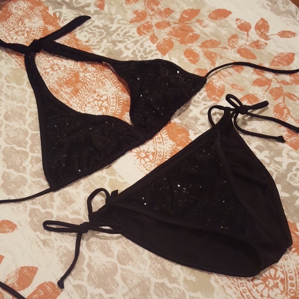 Venus black sequin bikini